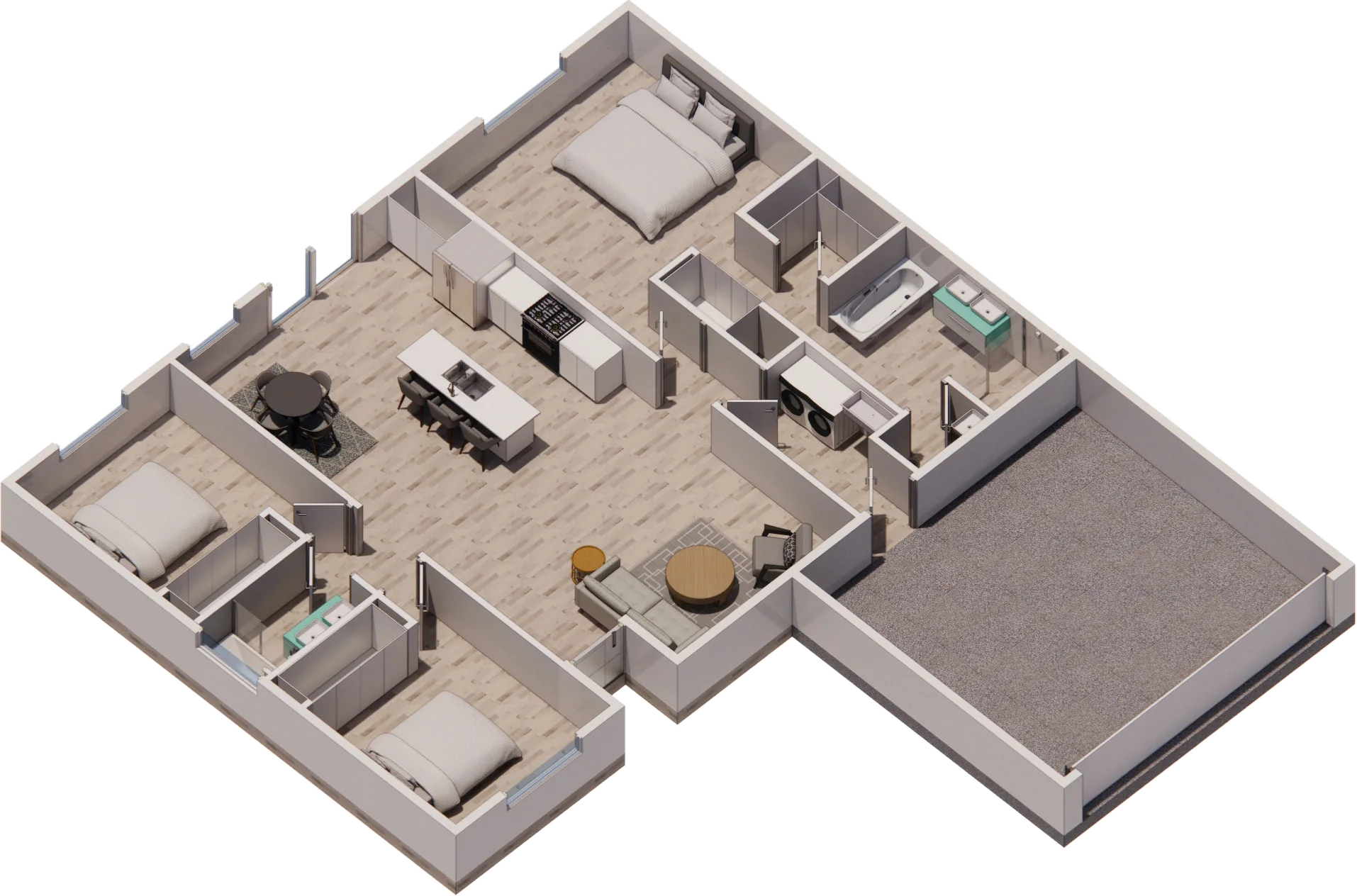 CyberHouse 3 three-dimensional floor plan