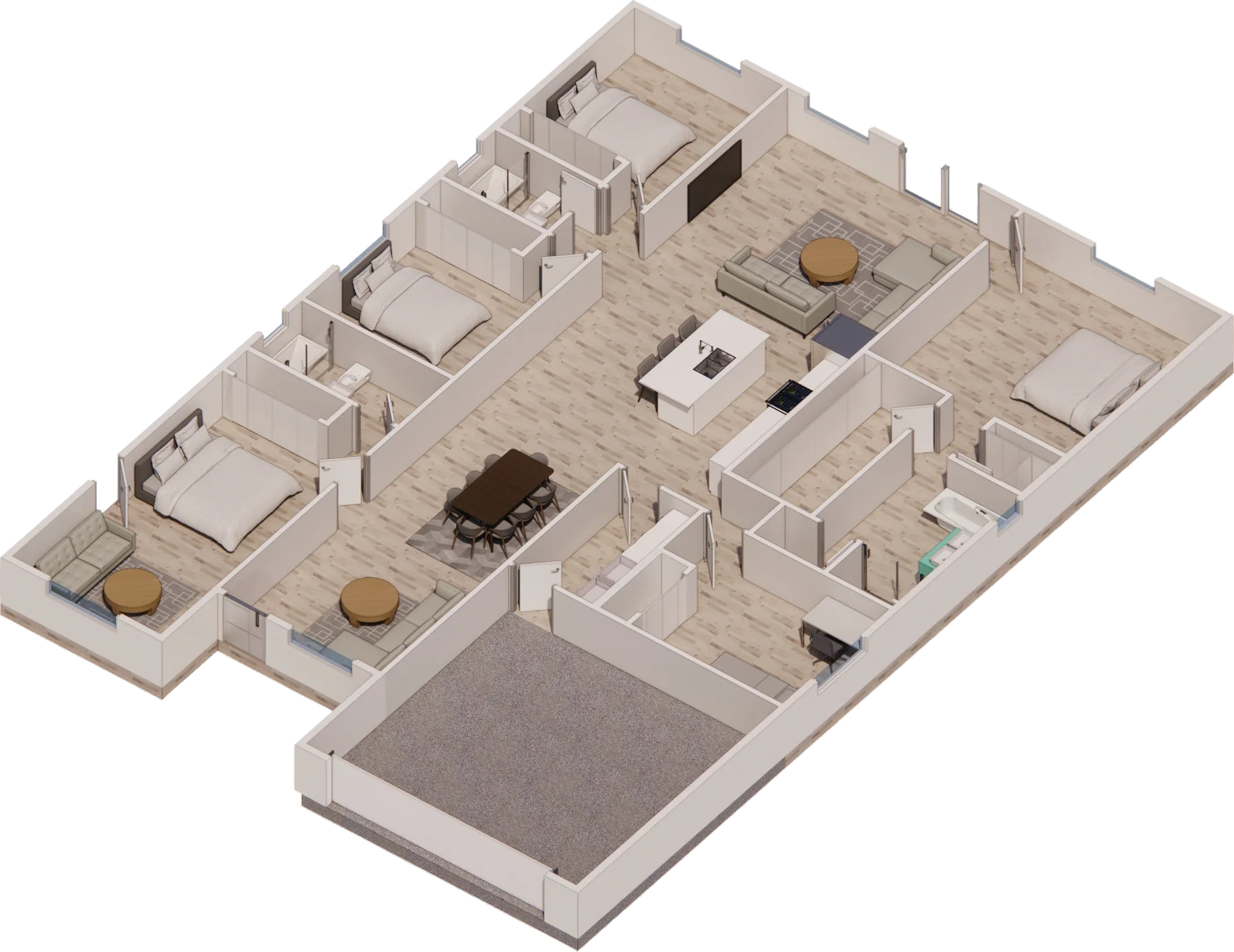 CyberHouse 7 three-dimensional floor plan